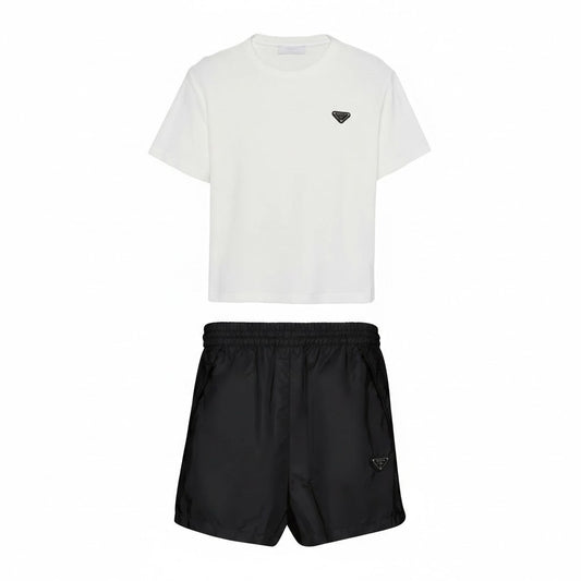 Prada Triangle Logo T-Shirt & Shorts Set