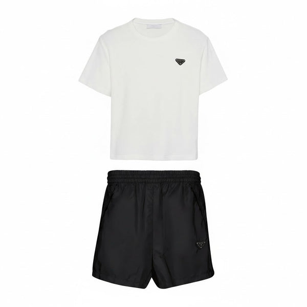 Prada Triangle Logo T-Shirt & Shorts Set